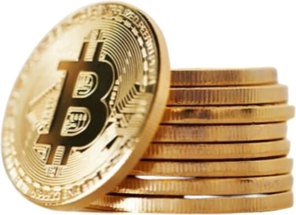 10 Pcs Bitcoin Coin Souvenir with Coin Case, Physical Bitcoin Collection, Gold Plated Bitcoin for Commemoration, Crypto Currency Coin BTC for Gift, Gold Bitcoin Tokens - Image 2
