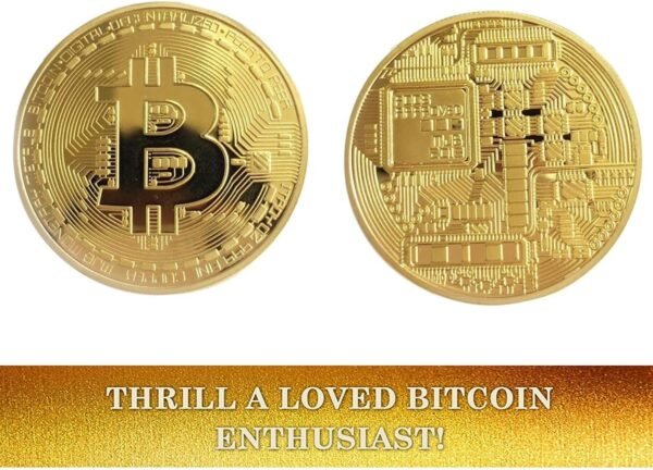 9PC Bitcoin Coin | Physical Bitcoin with Protective Case, Gold Plated Bitcoin for Commemoration, Gifts for Men (Gold) - Image 6