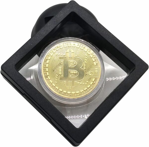 GARASANI Bitcoin Set with Display Item Case and Box, Home Room Office Decoration Collector's Set (Gold) - Image 3