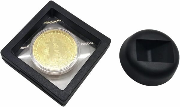 GARASANI Bitcoin Set with Display Item Case and Box, Home Room Office Decoration Collector's Set (Gold) - Image 5