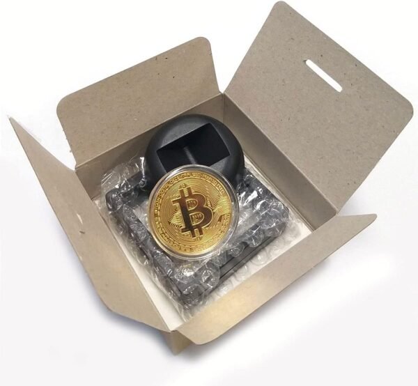 GARASANI Bitcoin Set with Display Item Case and Box, Home Room Office Decoration Collector's Set (Gold) - Image 10
