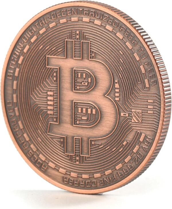 Bitcoin Copper Coins – 1 Pcs 1 oz .999 Pure Physical BTC Tokens | Commemorative Collectible Gift Set in Display Case | Unique Crypto Souvenir for Men, Women & Collectors | Perfect for Gifting - Image 4