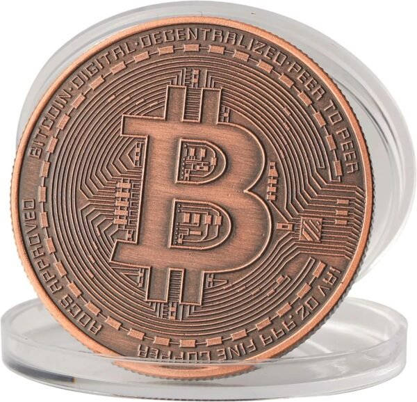 Bitcoin Copper Coins – 1 Pcs 1 oz .999 Pure Physical BTC Tokens | Commemorative Collectible Gift Set in Display Case | Unique Crypto Souvenir for Men, Women & Collectors | Perfect for Gifting - Image 5