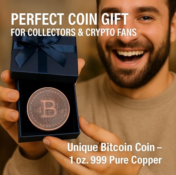 Bitcoin Copper Coins – 1 Pcs 1 oz .999 Pure Physical BTC Tokens | Commemorative Collectible Gift Set in Display Case | Unique Crypto Souvenir for Men, Women & Collectors | Perfect for Gifting - Image 9