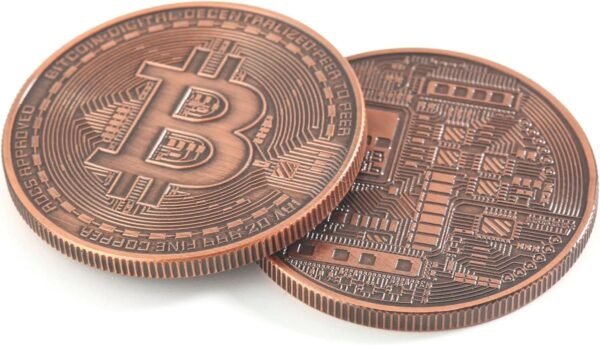 Bitcoin Copper Coins – 2 Pcs 1 oz .999 Pure Physical BTC Tokens | Commemorative Collectible Gift Set in Display Case | Unique Crypto Souvenir for Men, Women & Collectors | Perfect for Gifting - Image 3