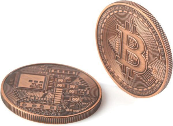 Bitcoin Copper Coins – 2 Pcs 1 oz .999 Pure Physical BTC Tokens | Commemorative Collectible Gift Set in Display Case | Unique Crypto Souvenir for Men, Women & Collectors | Perfect for Gifting - Image 4