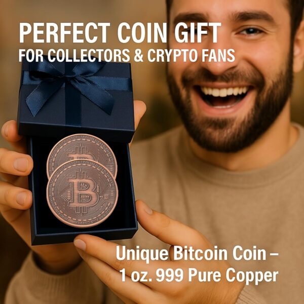 Bitcoin Copper Coins – 2 Pcs 1 oz .999 Pure Physical BTC Tokens | Commemorative Collectible Gift Set in Display Case | Unique Crypto Souvenir for Men, Women & Collectors | Perfect for Gifting - Image 9