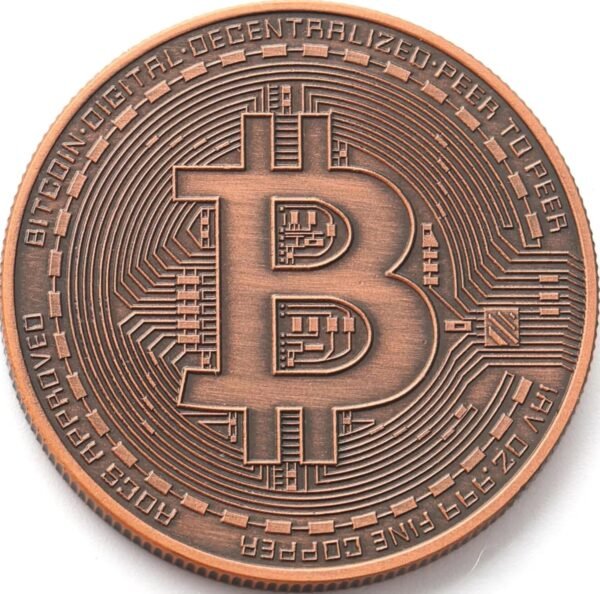 Bitcoin Copper Coins – 1 Pcs 1 oz .999 Pure Physical BTC Tokens | Commemorative Collectible Gift Set in Display Case | Unique Crypto Souvenir for Men, Women & Collectors | Perfect for Gifting - Image 2